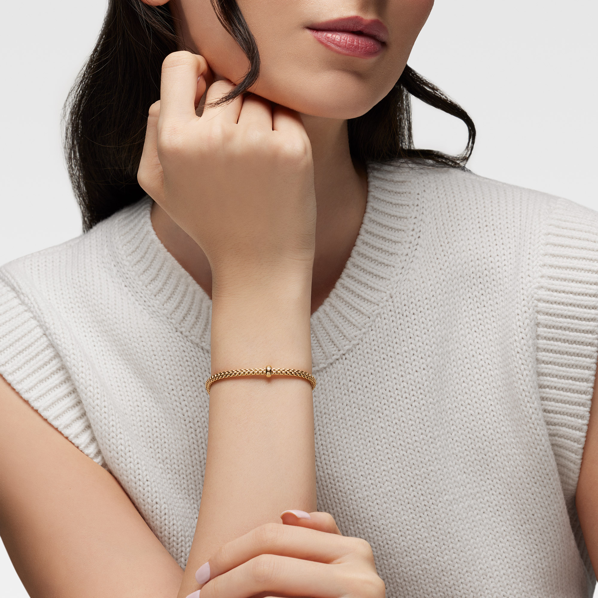 FOPE Solo Flex'it Yellow Gold and Diamond Bracelet | Maison Birks